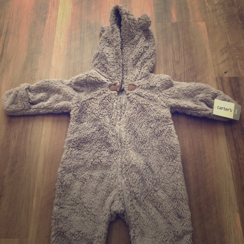 Grey Sherpa hooded bunting / winter snowsuit